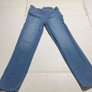 Spanx Classic Blue Women's Jeans w minor distressing back pockets stretch fabric